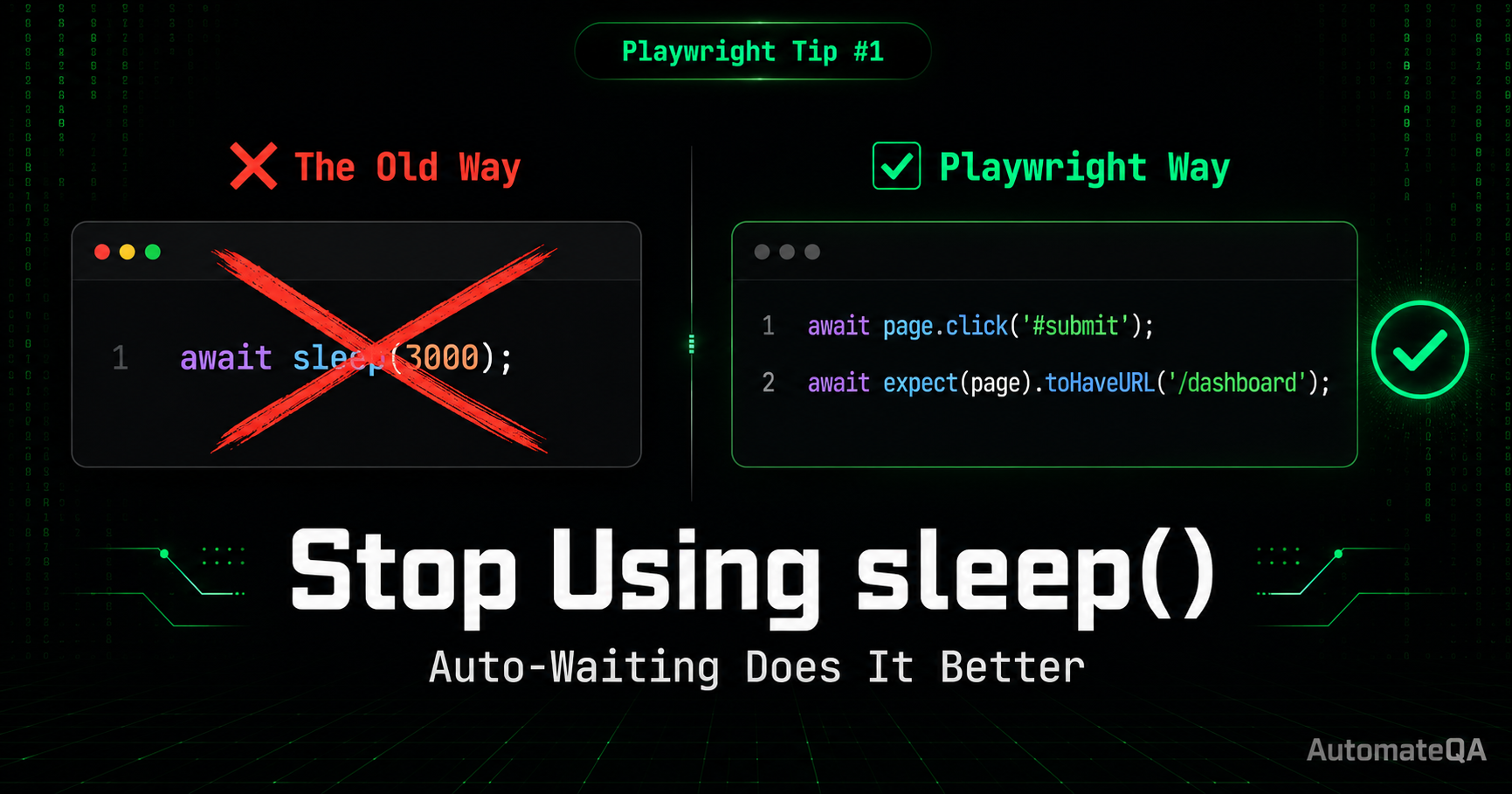 Playwright Tip #1: Stop Using sleep() — Use Auto-Waiting Instead